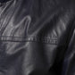 Blue Leather Full Zip Biker Blouson Jacket