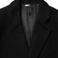 Black Wool Buttoned Men Trench Coat Jacket