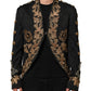 Black Brocade Embroidery Men Coat Jacket