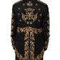 Black Brocade Embroidery Men Coat Jacket