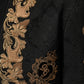 Black Brocade Embroidery Men Coat Jacket