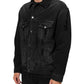 Black Cotton Stretch Denim Blouson Jacket