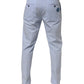 Light Blue Cotton Stretch Tapered Men Trouser Pants
