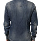 Blue Angel Patch Denim Buttoned Down Men Shirt