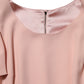 Pink Viscose Short Sleeves Sheath Midi Dress