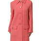 Pink Buttoned Down Trench Coat Jacket