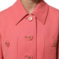 Pink Buttoned Down Trench Coat Jacket