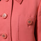 Pink Buttoned Down Trench Coat Jacket