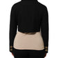 Black Cotton Full Zip Cropped Coat Jacket