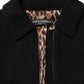 Black Cotton Full Zip Cropped Coat Jacket