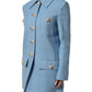 Blue Buttoned Down Trench Coat Jacket