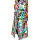 Multicolor Floral Print Belted Bathrobe Coat Jacket