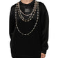 Black Crystal DG Necklace Sweatshirt Sweater
