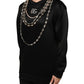 Black Crystal DG Necklace Sweatshirt Sweater