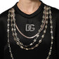 Black Necklace Crystal DG Logo Sweatshirt Sweater