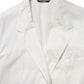 White Cotton 1 Button Men Suit Blazer