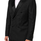 Black MARTINI Double-Breasted Suit Blazer