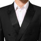 Black MARTINI Double-Breasted Suit Blazer
