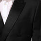 Black MARTINI Double-Breasted Suit Blazer