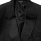 Black MARTINI Double-Breasted Suit Blazer