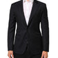 Black Wool NAPOLI 2 Button Men Suit Blazer