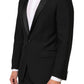 Black Wool MARTINI 2 Button Men Suit Blazer