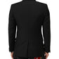 Black Wool MARTINI 2 Button Men Suit Blazer
