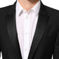 Black Wool MARTINI 2 Button Men Suit Blazer