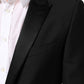 Black Wool MARTINI 2 Button Men Suit Blazer