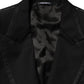 Black Wool 1 Button Suit Jacket Men Blazer