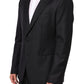 Black Wool 2 Buttons Suit Jacket Men Blazer