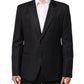 Black Wool 2 Buttons Suit Jacket Men Blazer