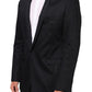 Black Cotton 1 Button Suit Jacket Blazer