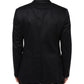 Black Cotton 1 Button Suit Jacket Blazer