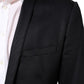 Black Cotton 1 Button Suit Jacket Blazer
