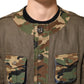 Brown Camouflage Linen Button Down Jacket