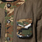 Brown Camouflage Linen Button Down Jacket