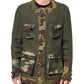 Brown Camouflage Linen Button Down Jacket