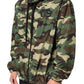 Green Camouflage Hooded Sweatshirt Jacket