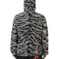 Gray Camouflage Hooded Sweatshirt Jacket