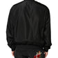 Black Acetate Full Zip Bomber Men Jacket