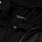 Black Cotton Hooded Full Zip Bomber Jacket