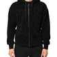 Black Cotton Hooded Full Zip Bomber Jacket
