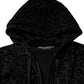 Black Cotton Hooded Full Zip Bomber Jacket