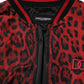 Red Leopard Print Full Zip Bomber Men Jacket