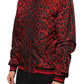 Red Leopard Print Full Zip Bomber Men Jacket