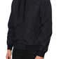 Blue Logo Tape Hooded Full Zip Bomber Jacket