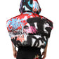 Multicolor Graffiti Hooded Sportswear Vest Jacket