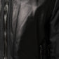 Black Leather Nylon FullZip Blouson Jacket