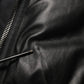Black Leather Nylon FullZip Blouson Jacket